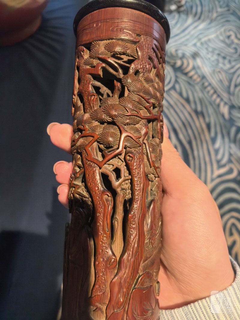 清 竹雕人物香筒 - 图9